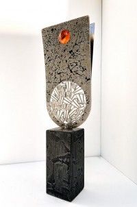 Shakil Ismail, 6.5 x 19 Inch, Metal Sculpture with Glass, Sculpture, AC-SKL-134